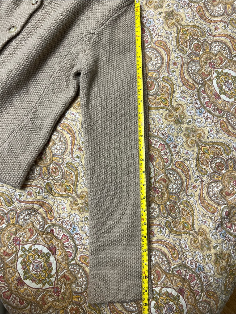 Lauren Ralph Lauren 100% Lambswool Shawl Collar Cardigan Sweater L Camel - Picture 11 of 11